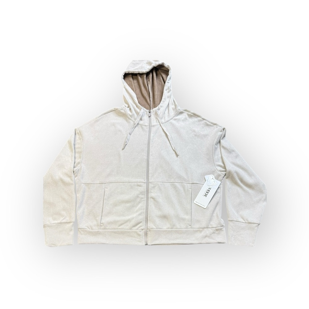 RBX Cozy Full-Zip Hoodie in Sand Beige | Size L